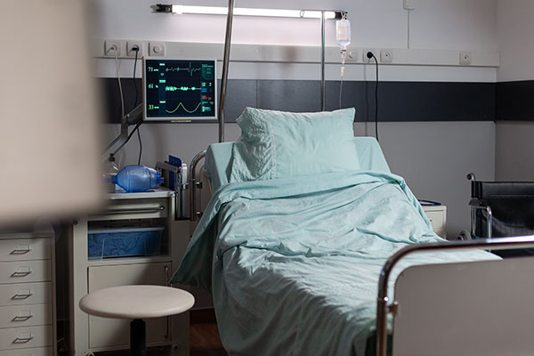 Empty hospital bed - medical malpractice