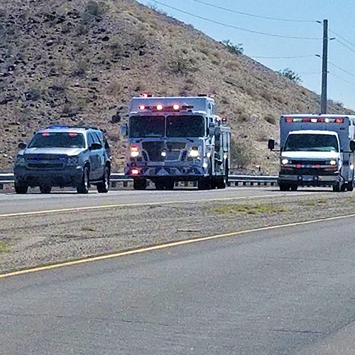 emergency vehicles on highway